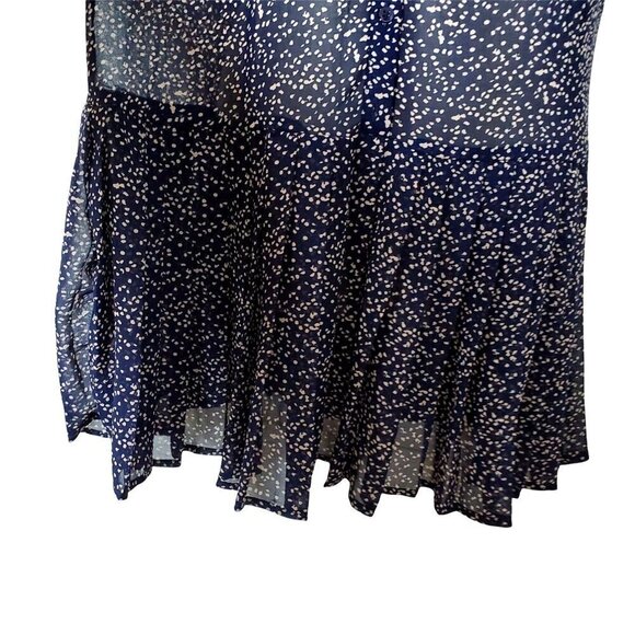 Blue Polka Dot Halter Chemise Dress Ruffled Hem I Love H81 Button Front Small - Picture 3 of 8